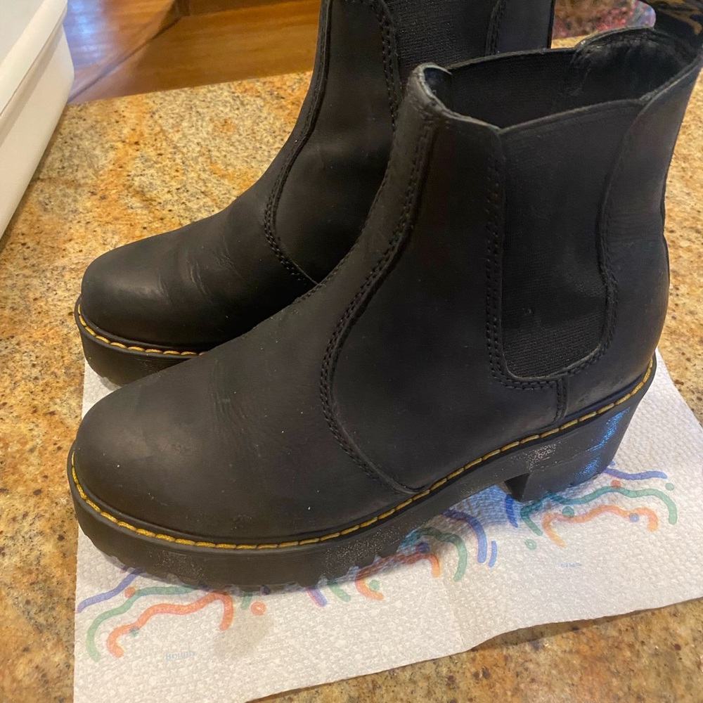 Dr. Martens Black Heeled Boots with Chunky Sole